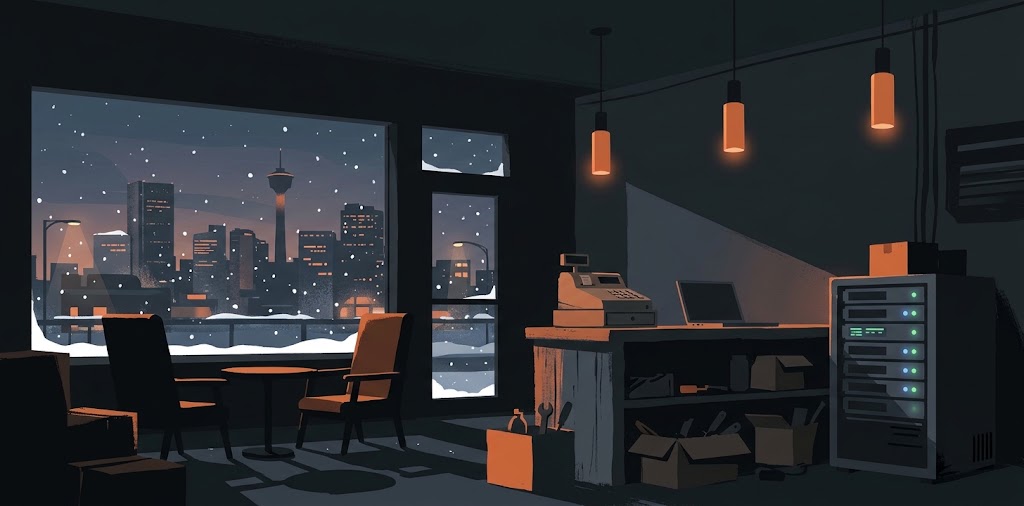 A self-hosted AI system running inside a Calgary small business